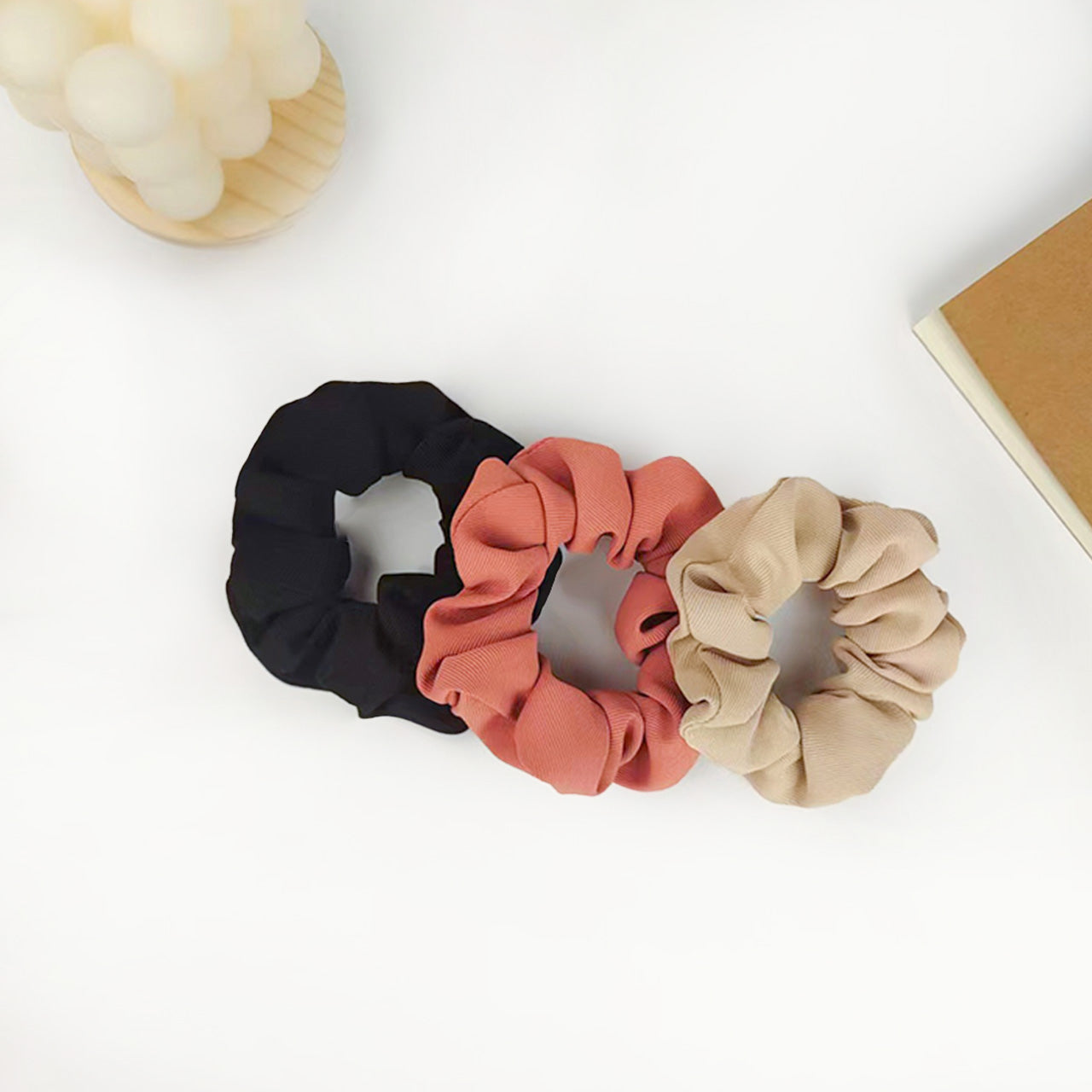 3 - 4 Pcs Silk Fabric Satin Fabric Hair Scrunchies Hair Ring Band