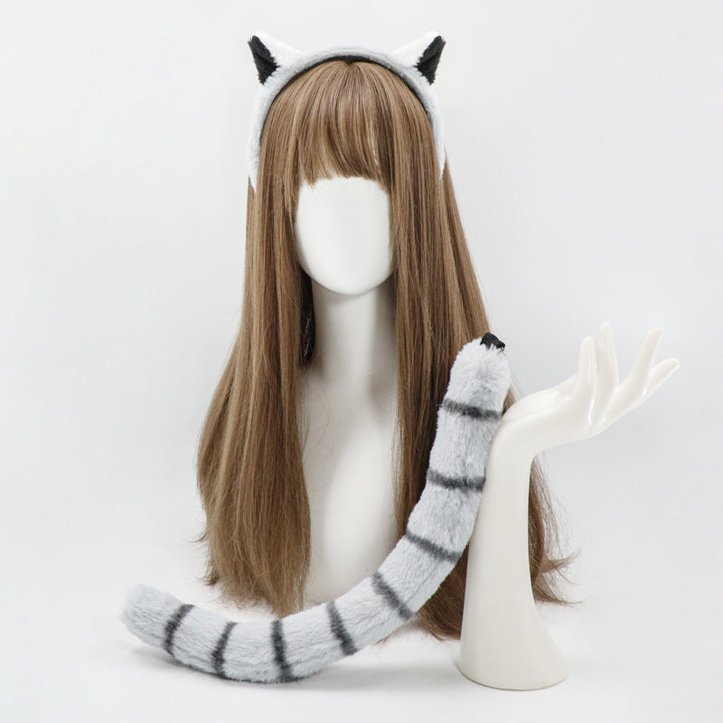 Festival Lemur Ear Headband and Tail Animal Headband