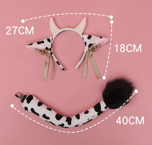 Festival Dairy Cow Headband and Tail Animal Headband