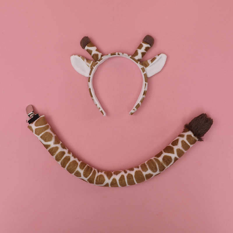 Festival Giraffe Ear Headband and Tail Animal Headband