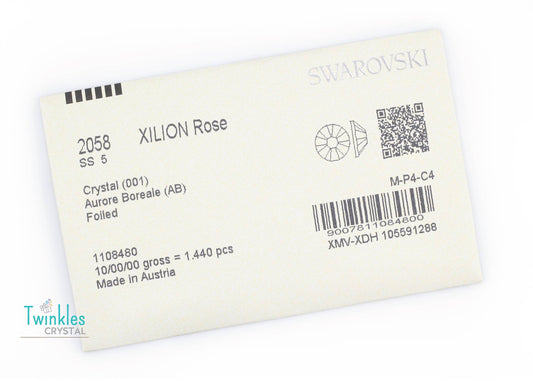 #2058-Crystal AB - All Small Size (1.7-2.9mm) - Swarovski Flatback Crystal No Hotfix