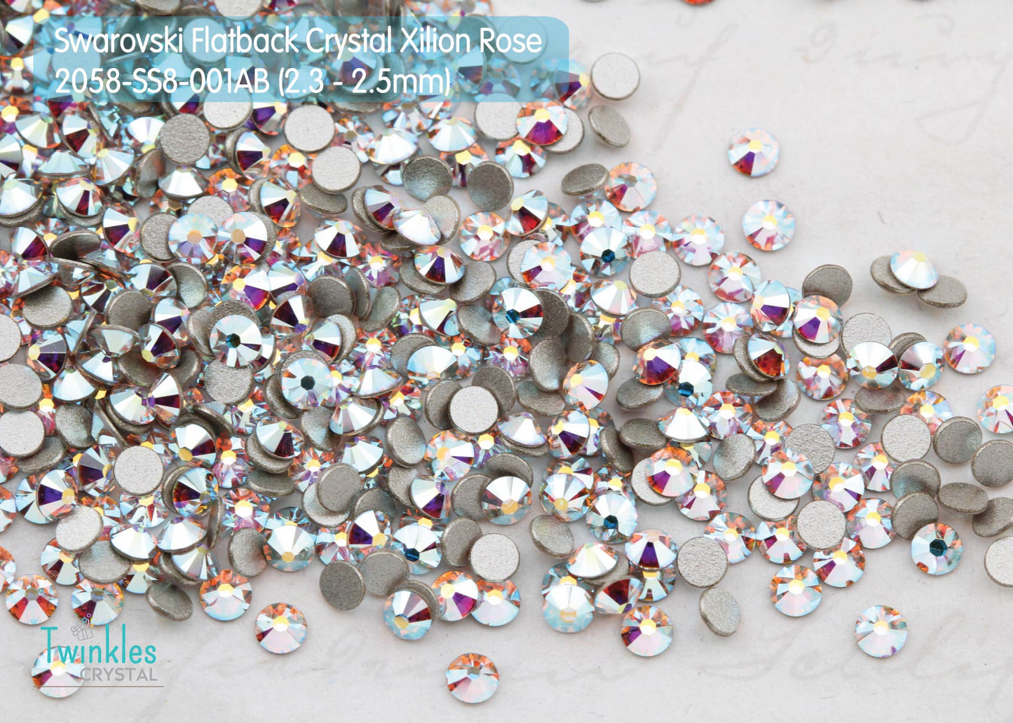 Small Size - Swarovski Flatback Crystal No Hotfix #2058-Crystal AB