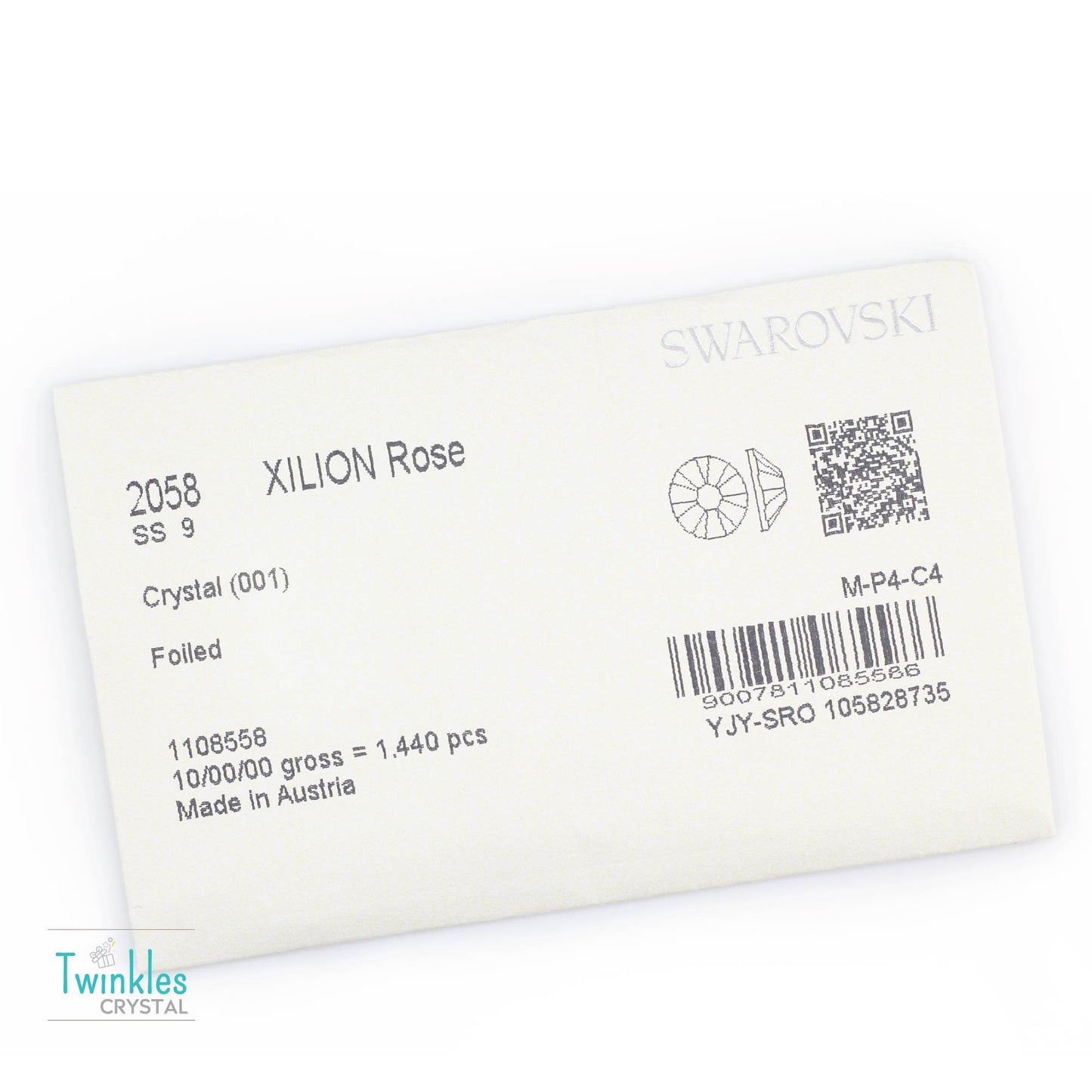 Small Size - Swarovski Flatback Crystal No Hotfix #2058-Crystal Clear