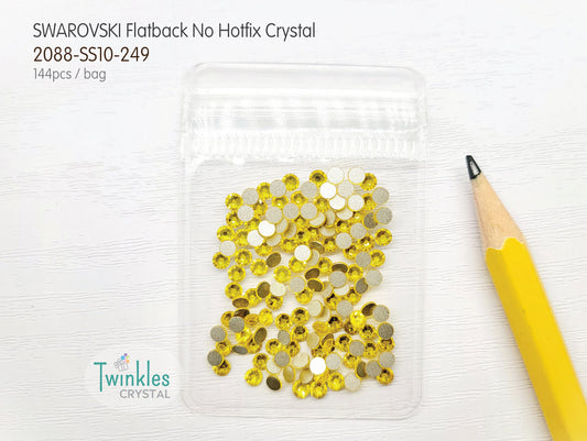 Clr#249- Swarovski Flatback Crystal No Hotfix - Citrine