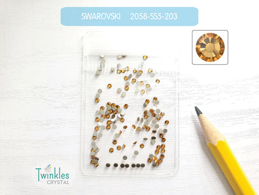 Clr#203 - Swarovski Flatback Crystal No Hotfix - Topaz