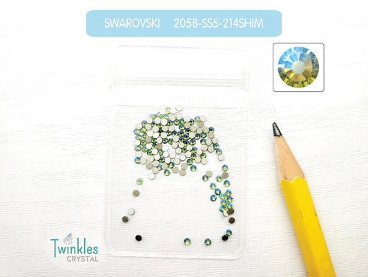214SIM- Swarovski Flatback Crystal No Hotfix - Peridot Shimmer