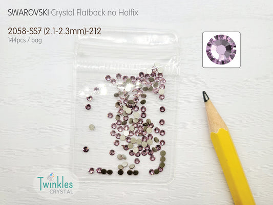 Clr#212- Swarovski Flatback Crystal No Hotfix - Light Amethyst