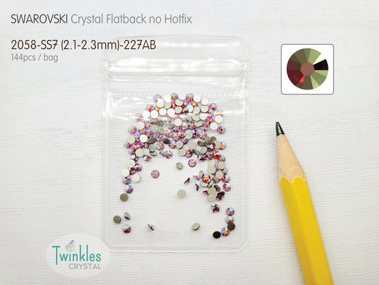 227AB - Swarovski Flatback Crystal No Hotfix - Light Siam AB