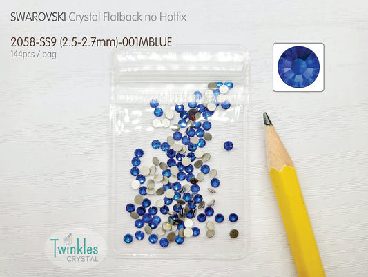 Clr#001MBLUE - Swarovski Flatback Crystal No Hotfix - Crystal Meridian Blue