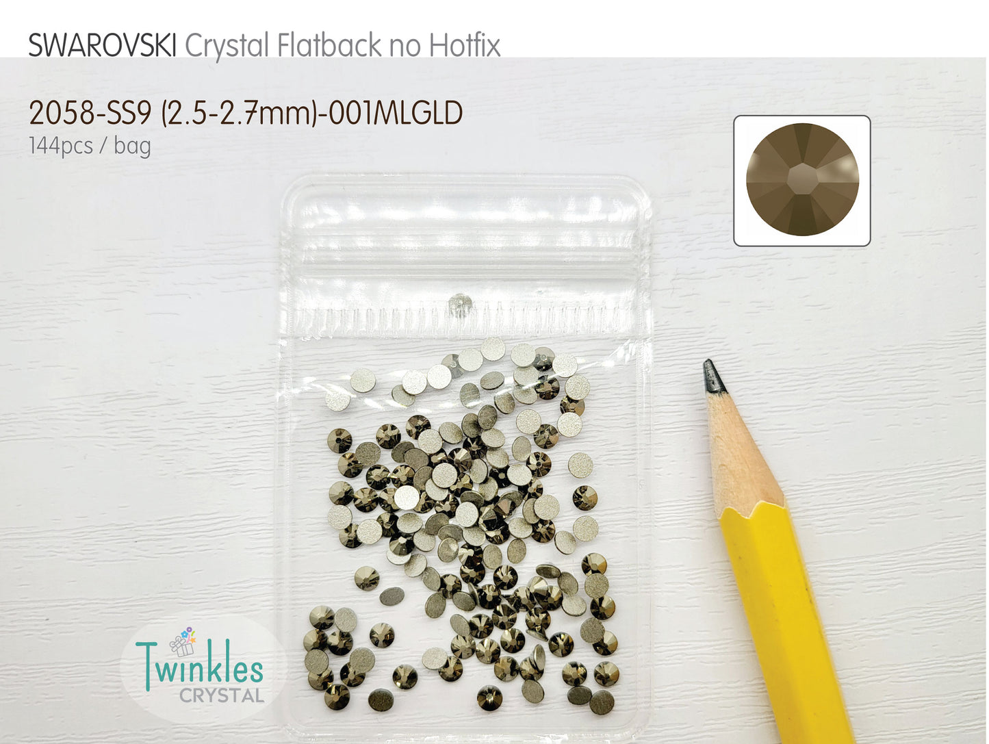 #2058-SS9 - Swarovski Flatback no Hotfix Crystal Picking Color - 144pcs