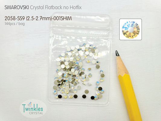 Clr#001SIM - Swarovski Flatback Crystal No Hotfix - Crystal Shimmer