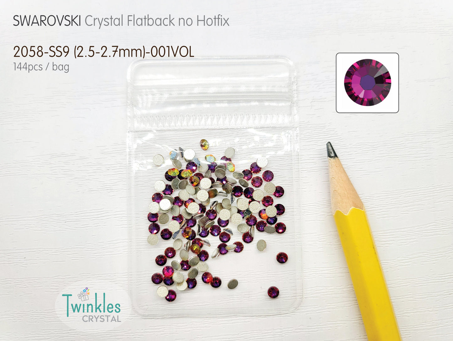 #2058-SS9 - Swarovski Flatback no Hotfix Crystal Picking Color - 144pcs