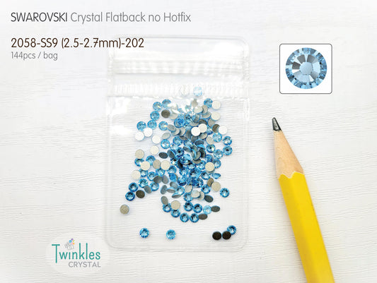 Clr#202 - Swarovski Flatback Crystal No Hotfix - Aquamarine