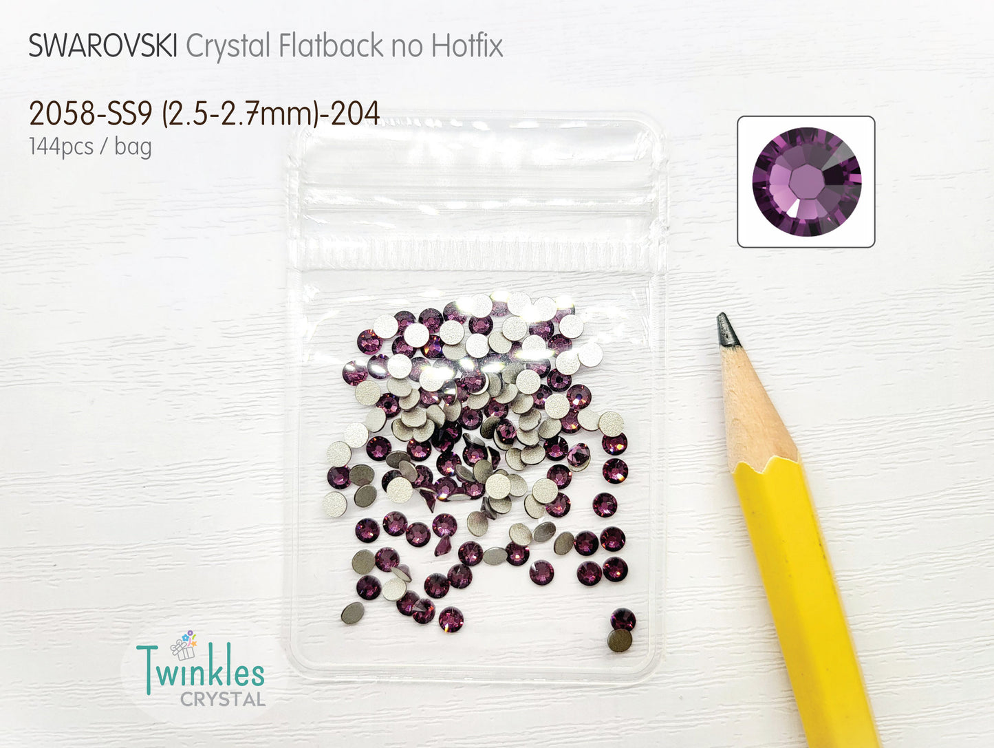 #2058-SS9 - Swarovski Flatback no Hotfix Crystal Picking Color - 144pcs