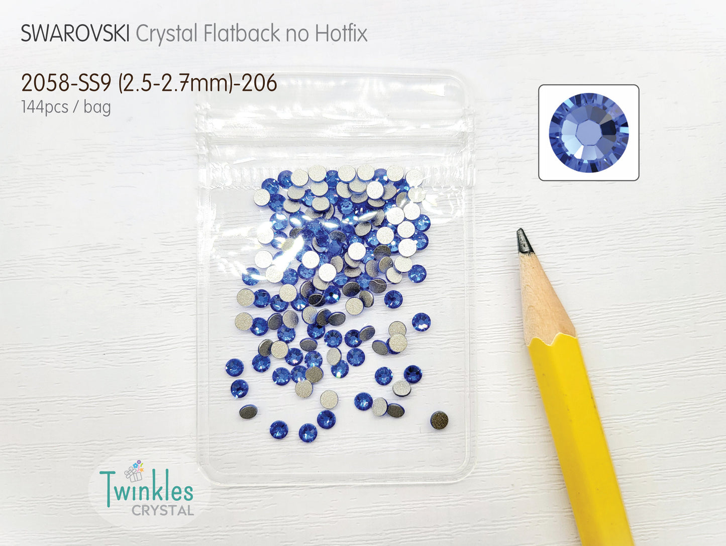 #2058-SS9 - Swarovski Flatback no Hotfix Crystal Picking Color - 144pcs
