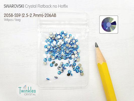 Clr#206AB- Swarovski Flatback Crystal No Hotfix - Sapphire AB