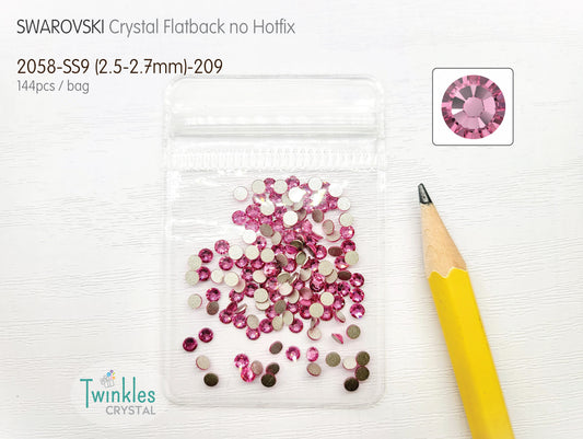 Clr#209 - Swarovski Flatback Crystal No Hotfix - Rose