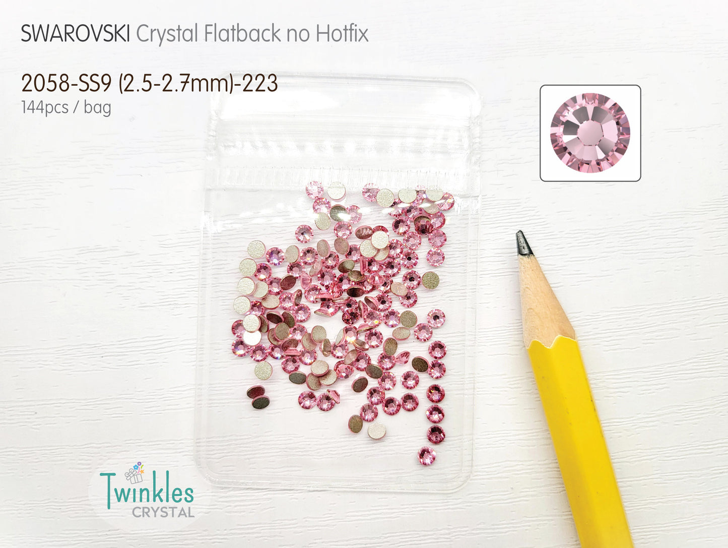 #2058-SS9 - Swarovski Flatback no Hotfix Crystal Picking Color - 144pcs