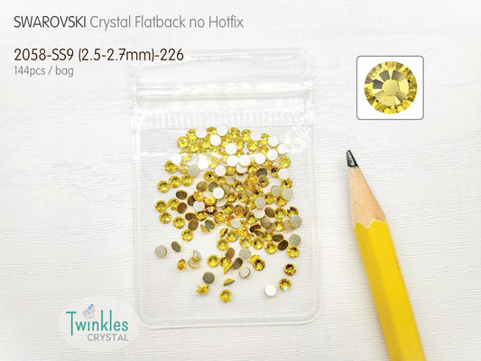 Clr#226 - Swarovski Flatback Crystal No Hotfix - Light Topaz