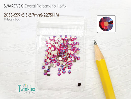 227Sim - Swarovski Flatback Crystal No Hotfix - Light Siam Shimmer