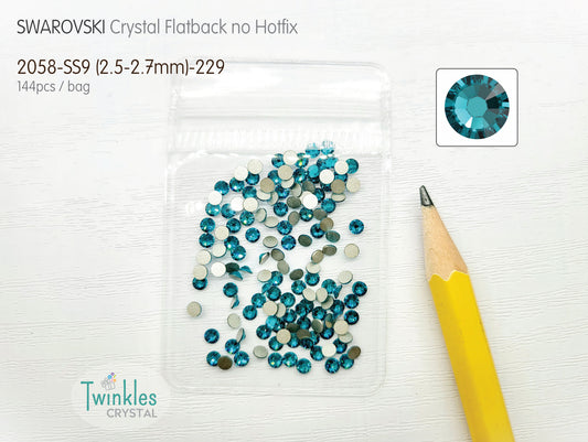 Clr#229 - Swarovski Flatback Crystal No Hotfix - Blue Zircon