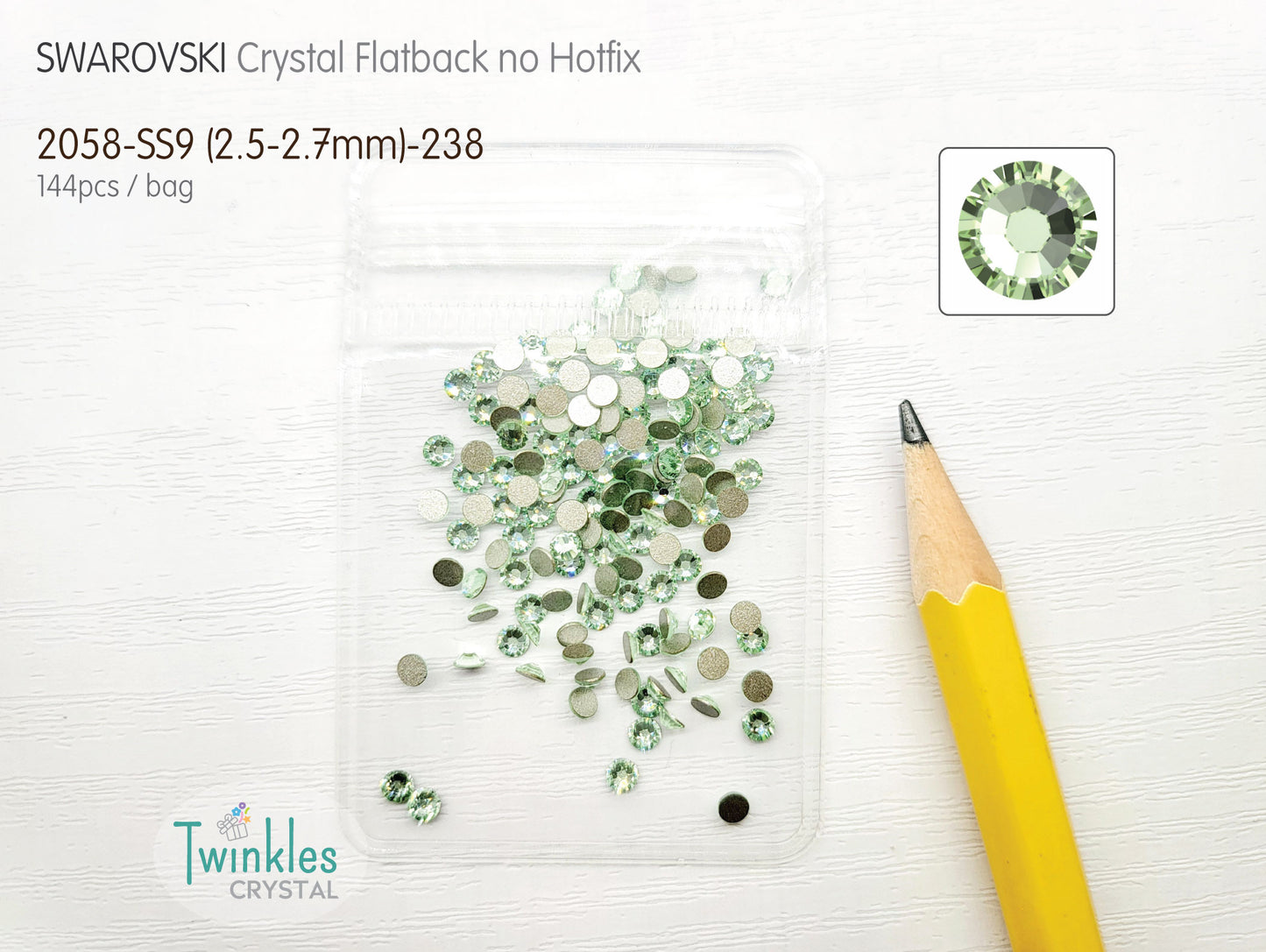 #2058-SS9 - Swarovski Flatback no Hotfix Crystal Picking Color - 144pcs