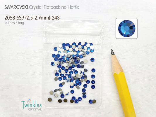 Clr#243 - Swarovski Flatback Crystal No Hotfix - Capri Blue
