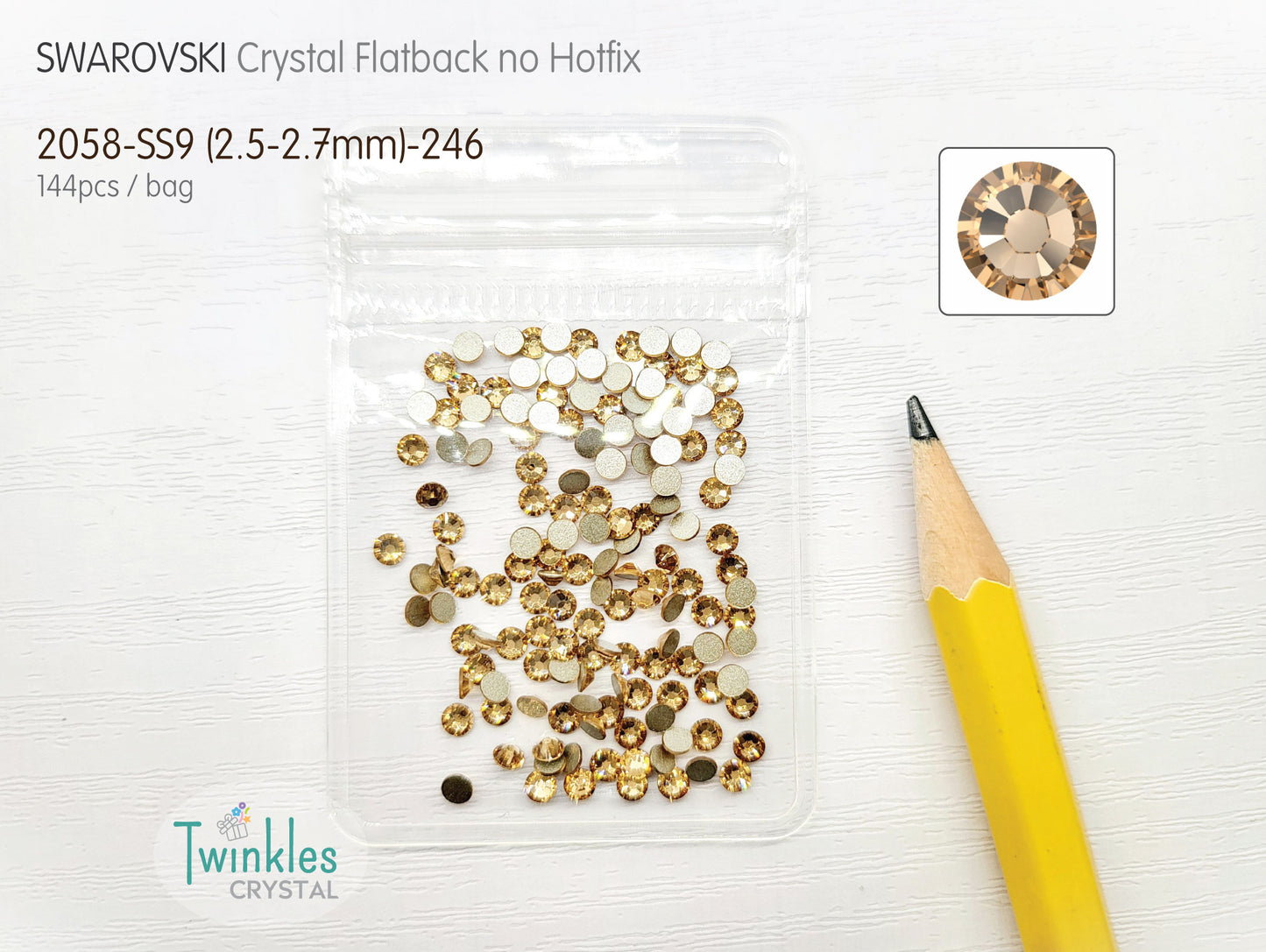 #2058-SS9 - Swarovski Flatback no Hotfix Crystal Picking Color - 144pcs