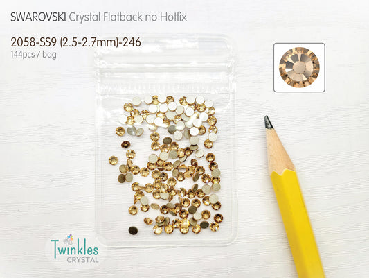 Clr#246- Swarovski Flatback Crystal No Hotfix - Light Colorado Topaz