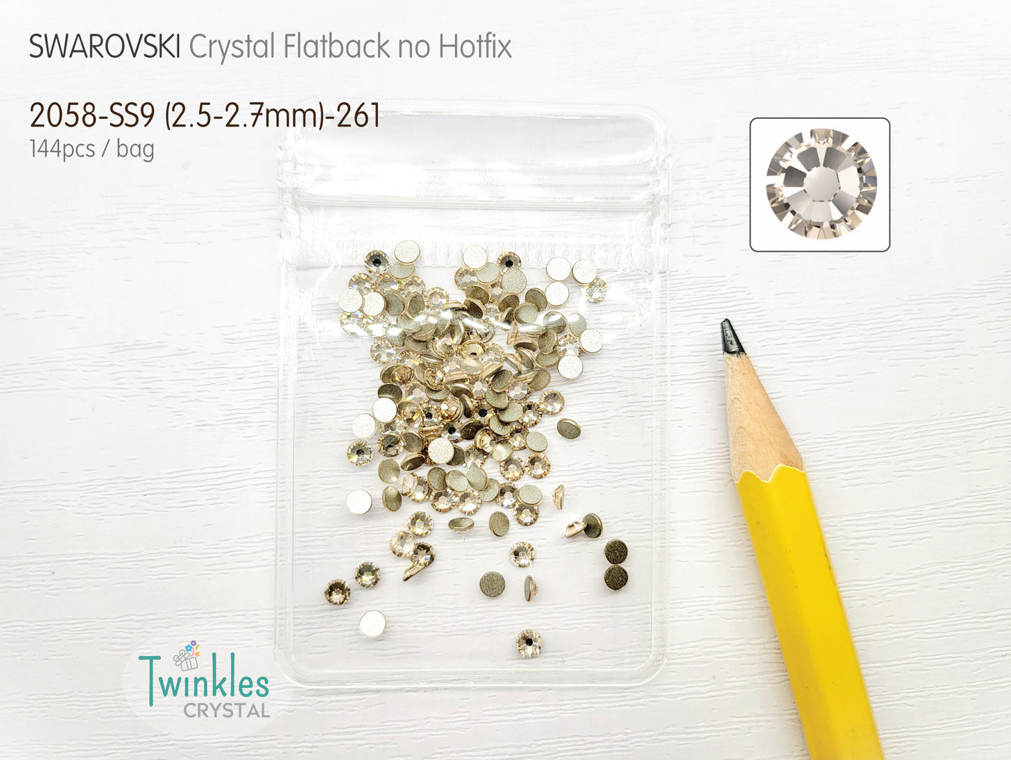 #2058-SS9 - Swarovski Flatback no Hotfix Crystal Picking Color - 144pcs