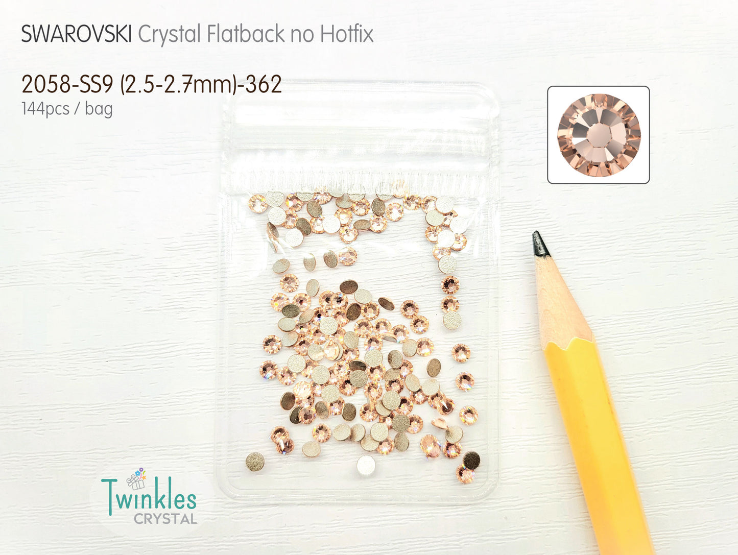 #2058-SS9 - Swarovski Flatback no Hotfix Crystal Picking Color - 144pcs