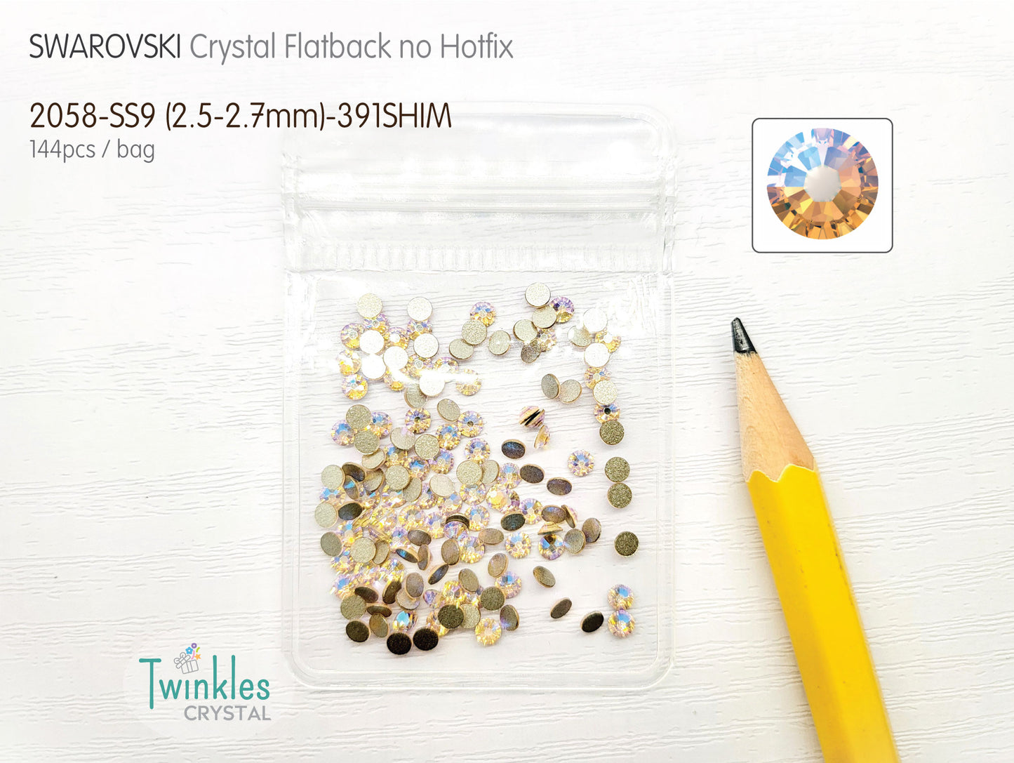 #2058-SS9 - Swarovski Flatback no Hotfix Crystal Picking Color - 144pcs