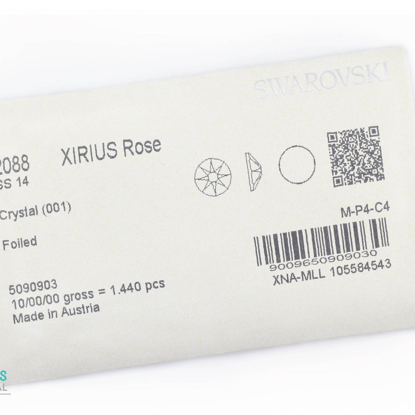 Swarovski Flatback Crystal No Hotfix - 144pcs #2088-SS14 (3.4 - 3.6mm)