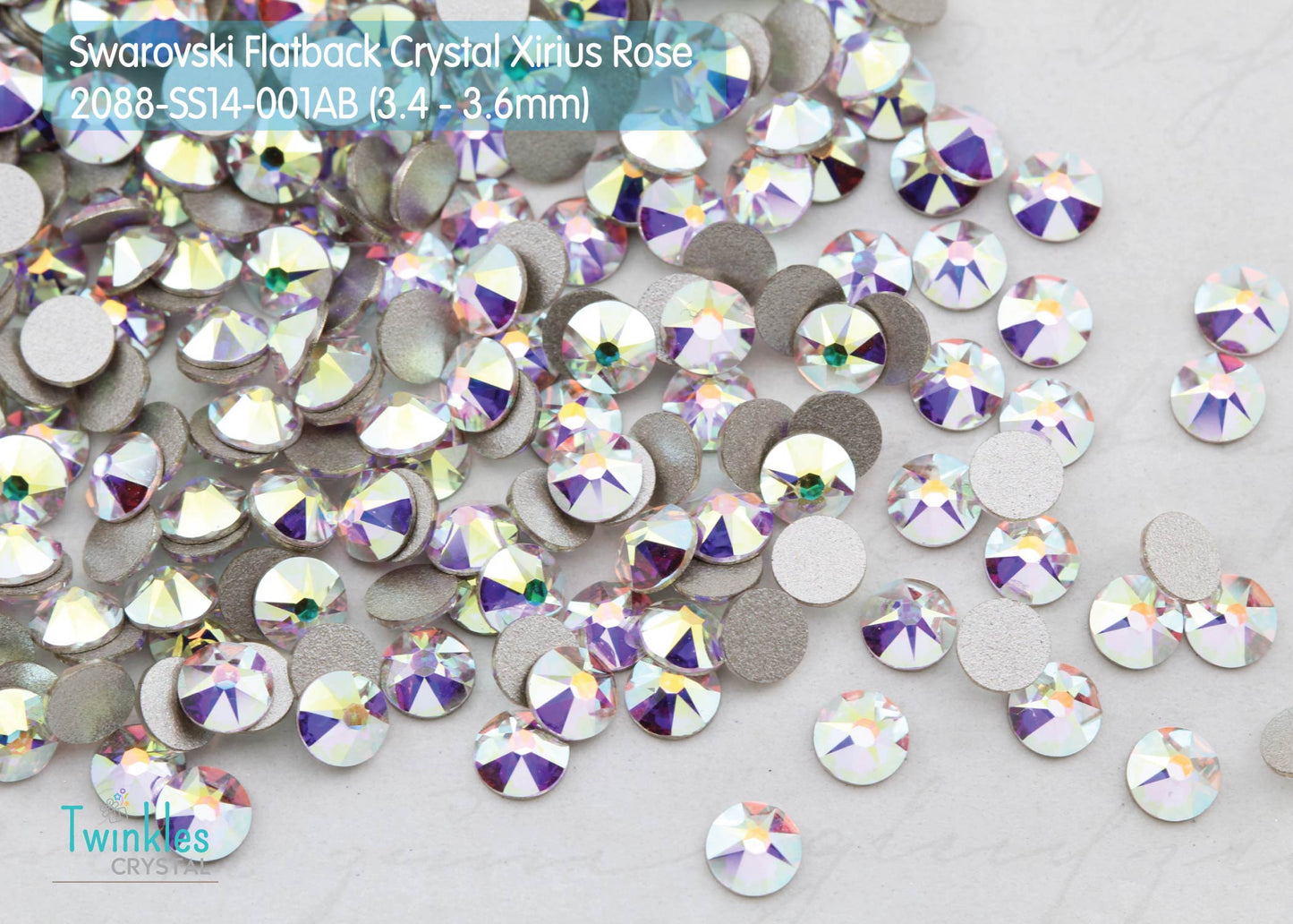 Swarovski Flatback Crystal No Hotfix - 144pcs #2088-SS14 (3.4 - 3.6mm)