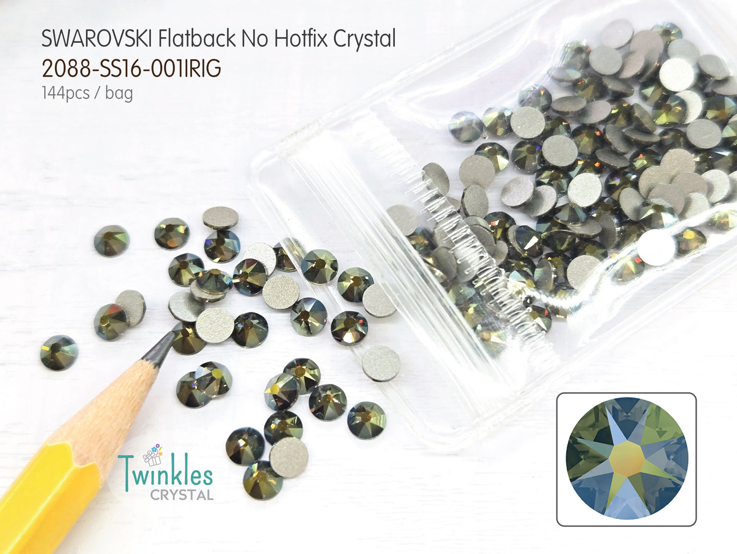#2088-SS16 (3.8 - 4.0mm) - Swarovski Flatback no Hotfix Crystal - 144pcs