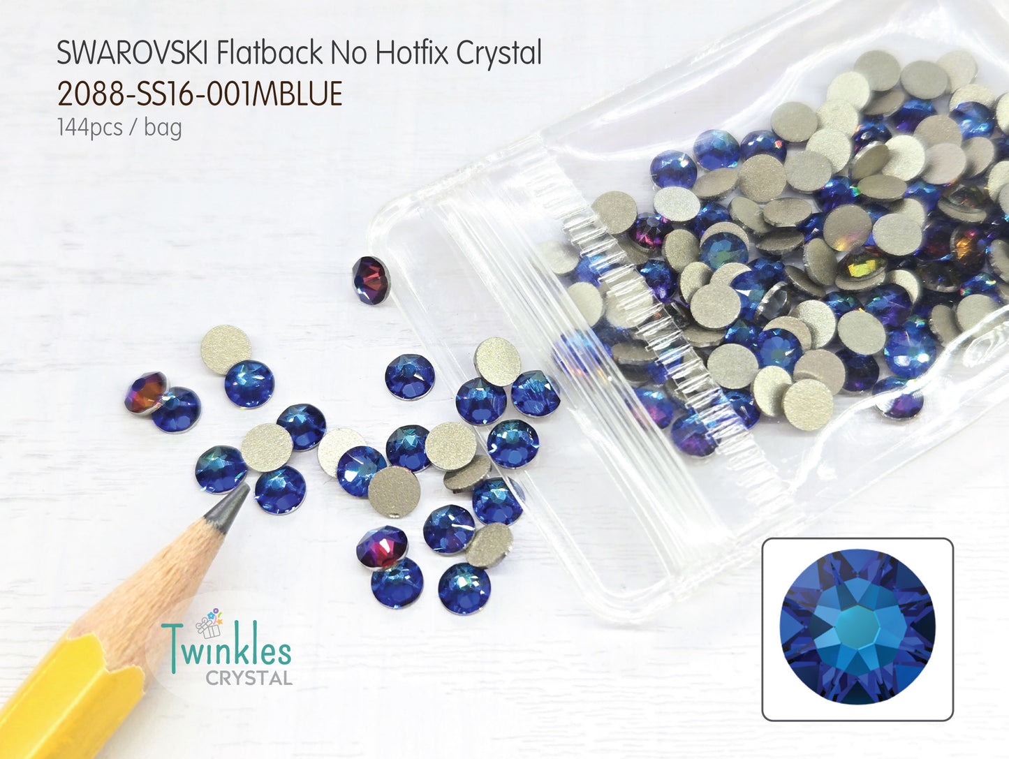#2088-SS16 (3.8 - 4.0mm) - Swarovski Flatback no Hotfix Crystal - 144pcs