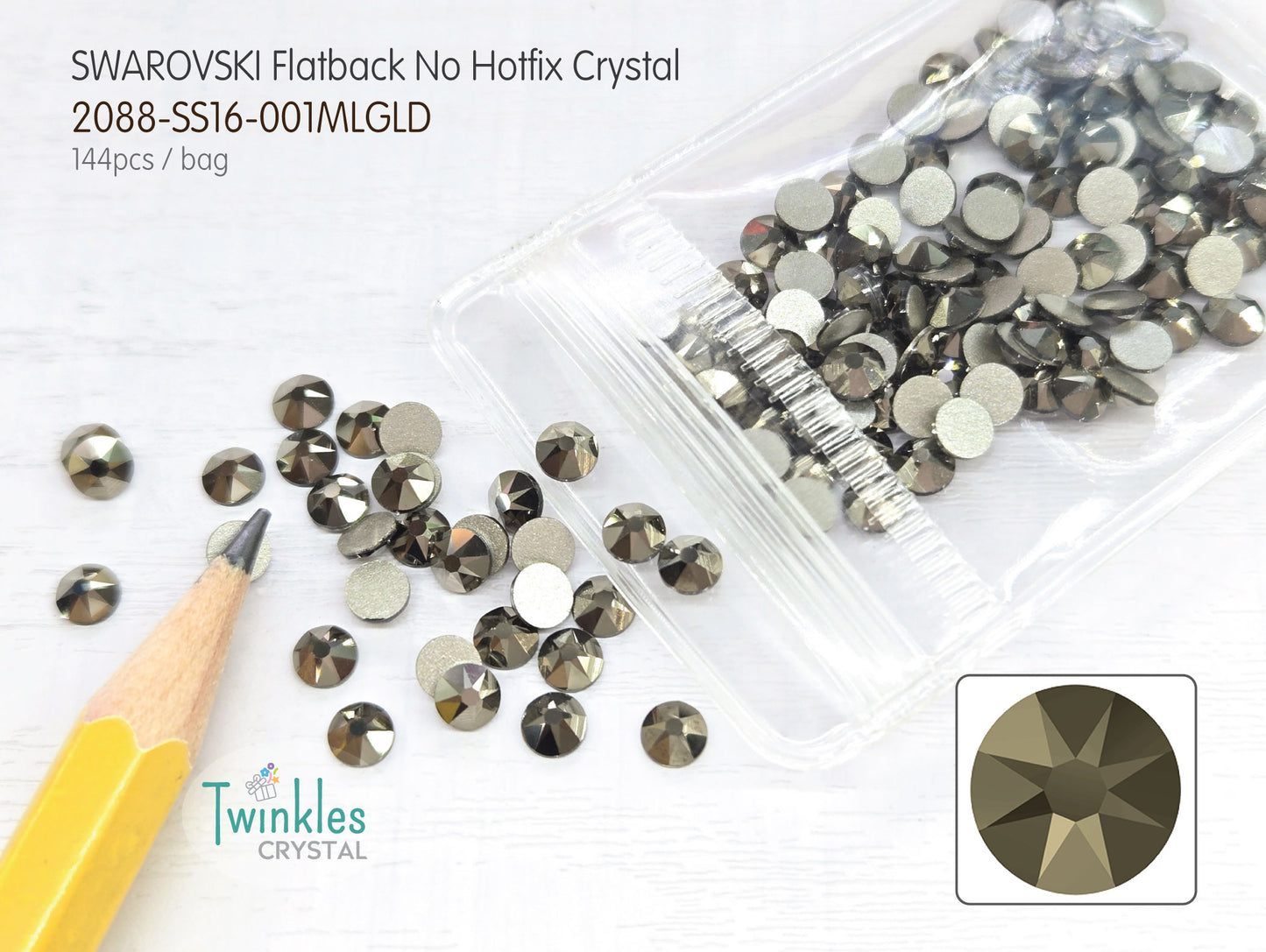 #2088-SS16 (3.8 - 4.0mm) - Swarovski Flatback no Hotfix Crystal - 144pcs
