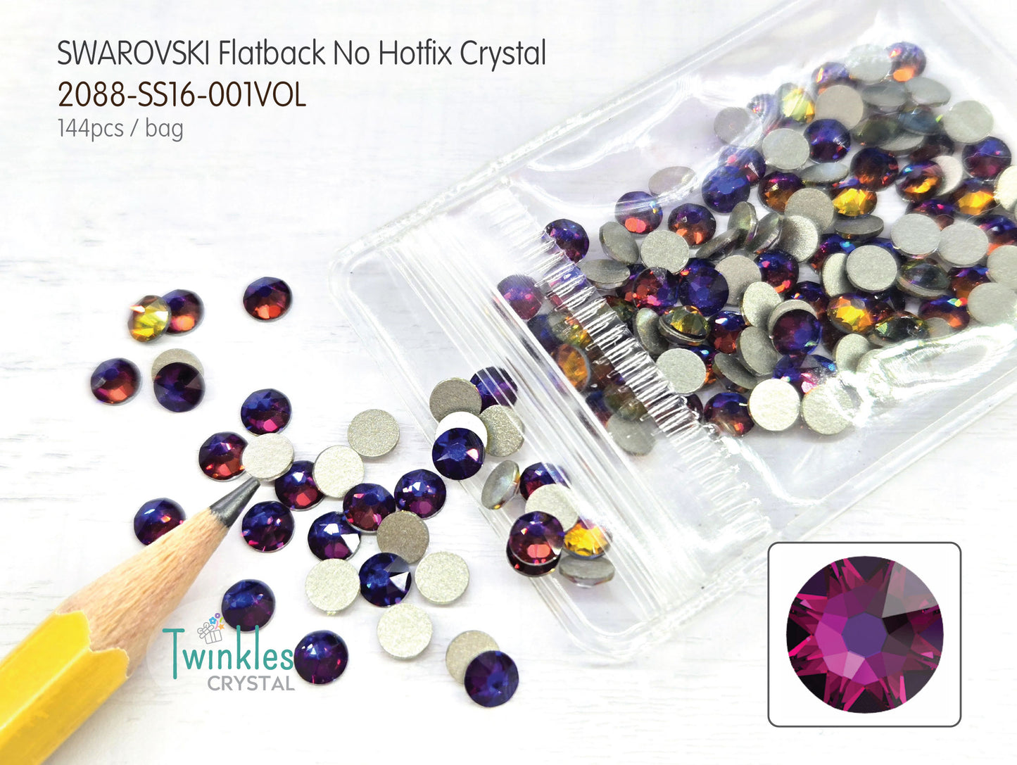 #2088-SS16 (3.8 - 4.0mm) - Swarovski Flatback no Hotfix Crystal - 144pcs