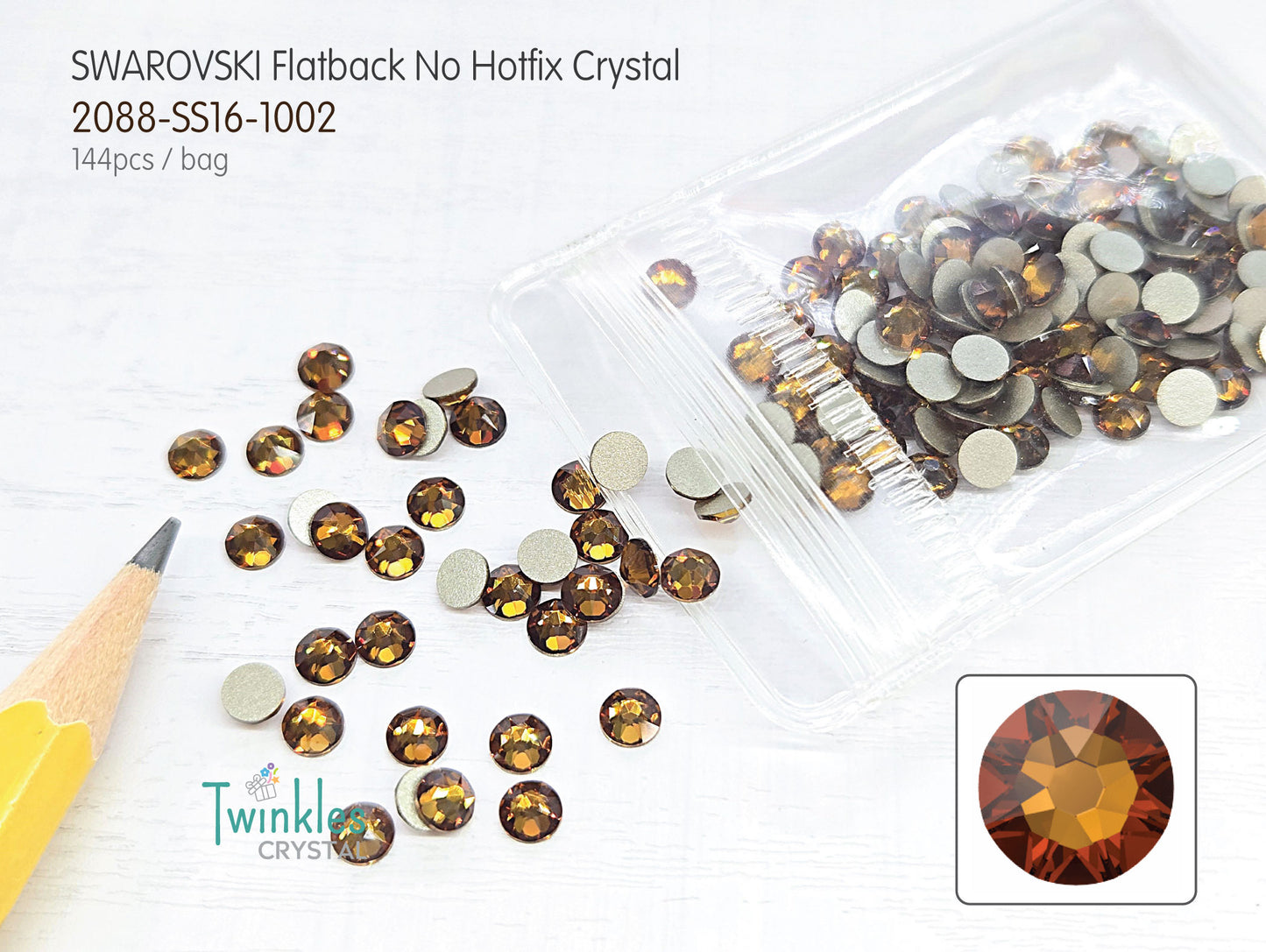 #2088-SS16 (3.8 - 4.0mm) - Swarovski Flatback no Hotfix Crystal - 144pcs