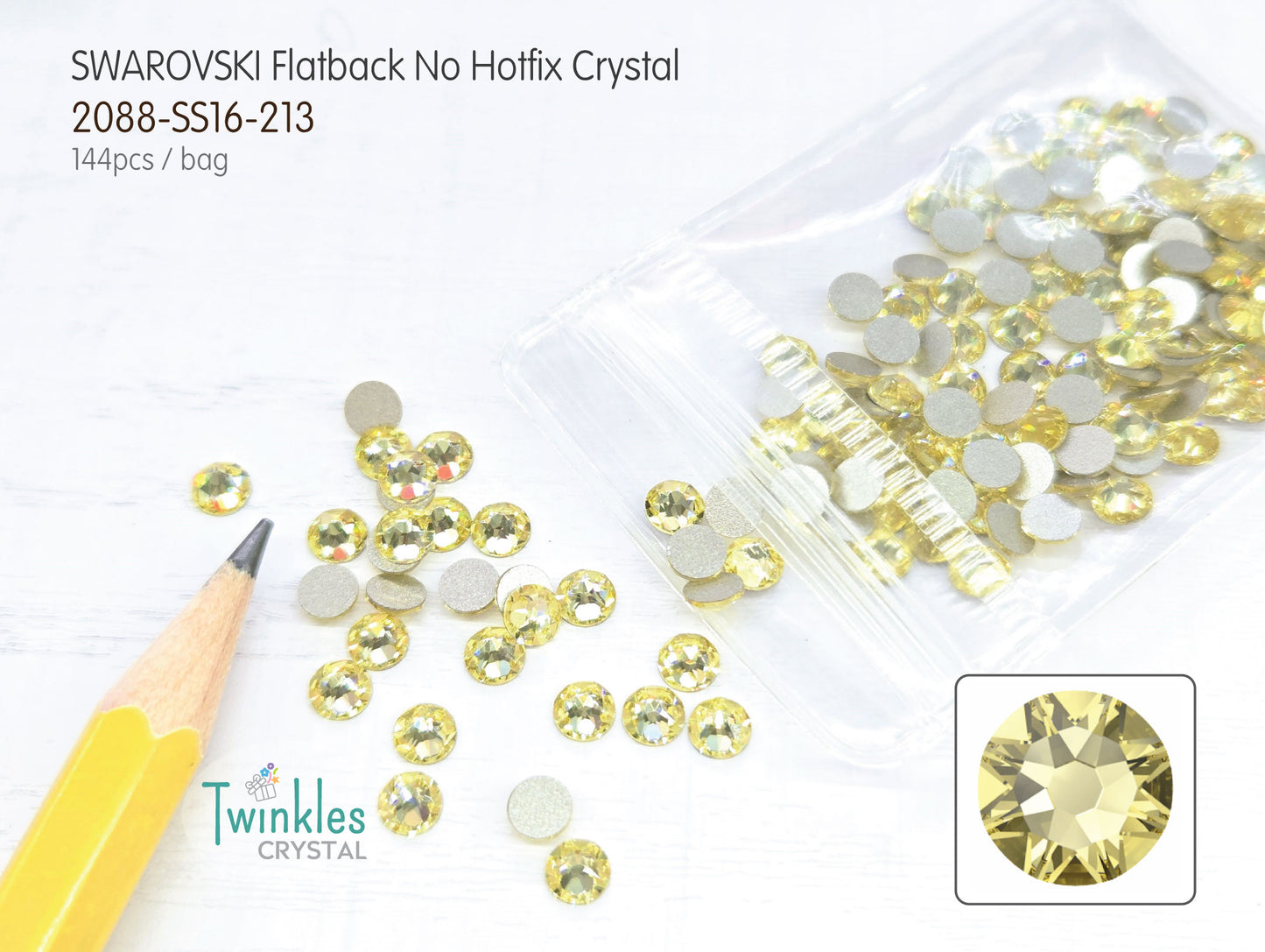#2088-SS16 (3.8 - 4.0mm) - Swarovski Flatback no Hotfix Crystal - 144pcs