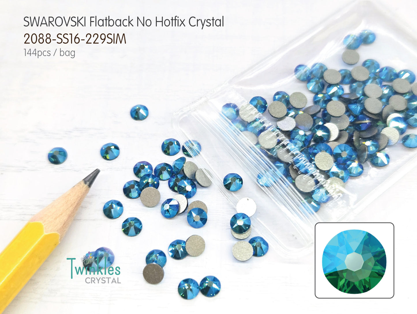 #2088-SS16 (3.8 - 4.0mm) - Swarovski Flatback no Hotfix Crystal - 144pcs