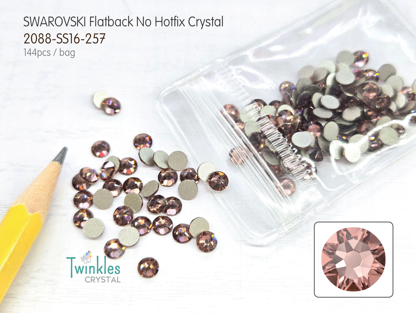 #2088-SS16 (3.8 - 4.0mm) - Swarovski Flatback no Hotfix Crystal - 144pcs