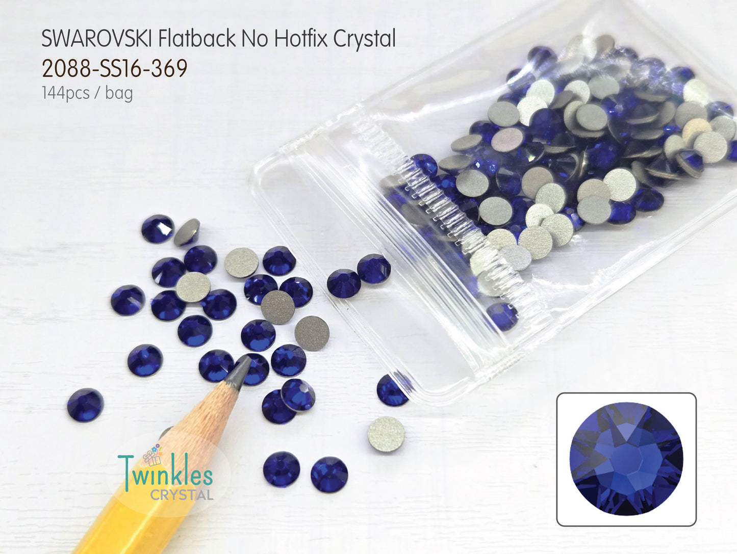 #2088-SS16 (3.8 - 4.0mm) - Swarovski Flatback no Hotfix Crystal - 144pcs