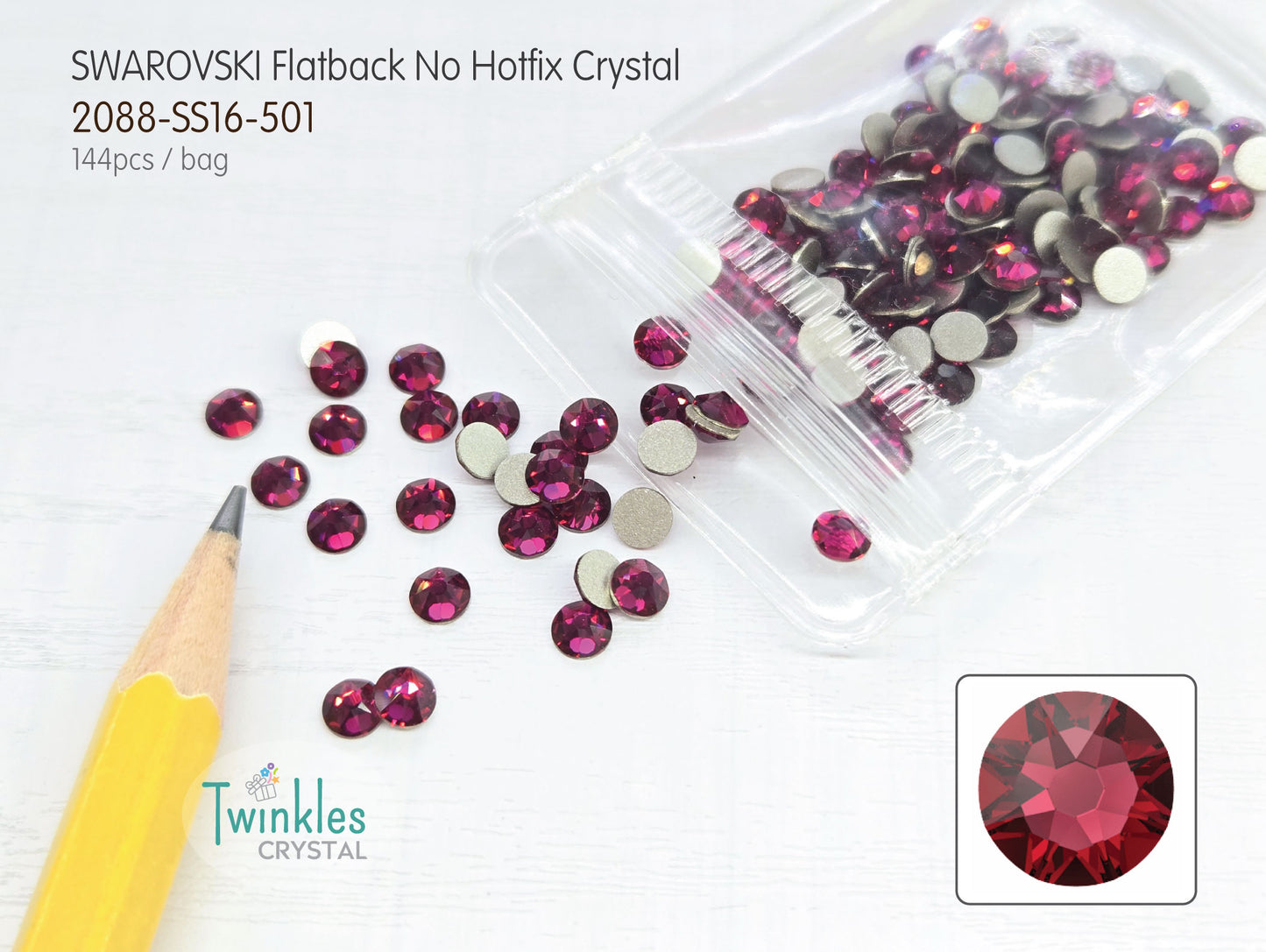 #2088-SS16 (3.8 - 4.0mm) - Swarovski Flatback no Hotfix Crystal - 144pcs