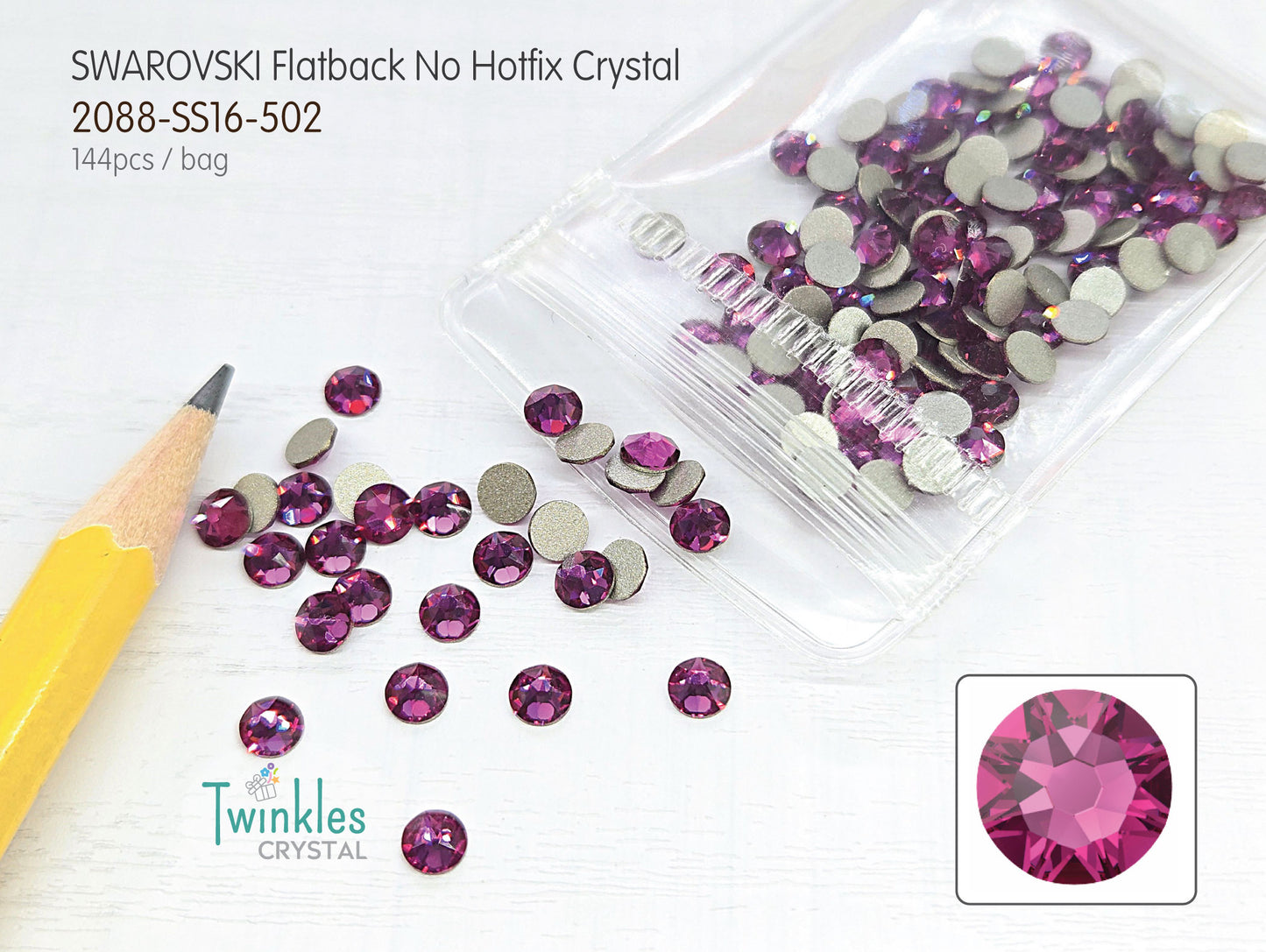 #2088-SS16 (3.8 - 4.0mm) - Swarovski Flatback no Hotfix Crystal - 144pcs