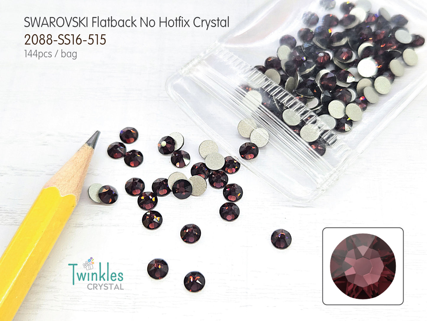 #2088-SS16 (3.8 - 4.0mm) - Swarovski Flatback no Hotfix Crystal - 144pcs