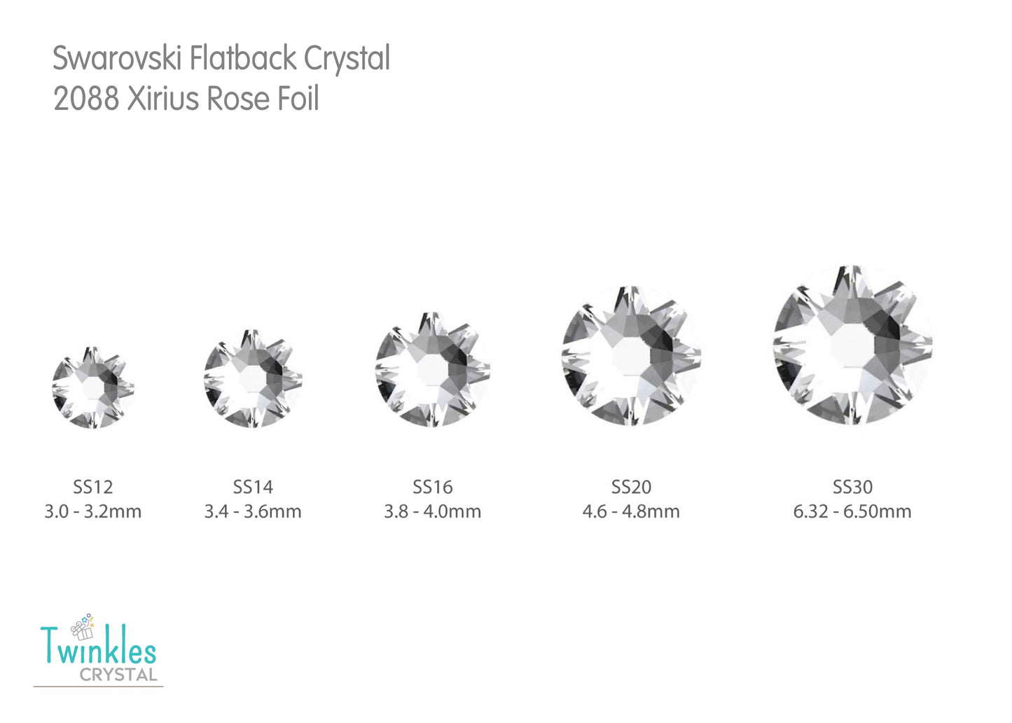 All Size - Swarovski Flatback Crystal No Hotfix Round Shape - Factory Pack #2000/2058/2088