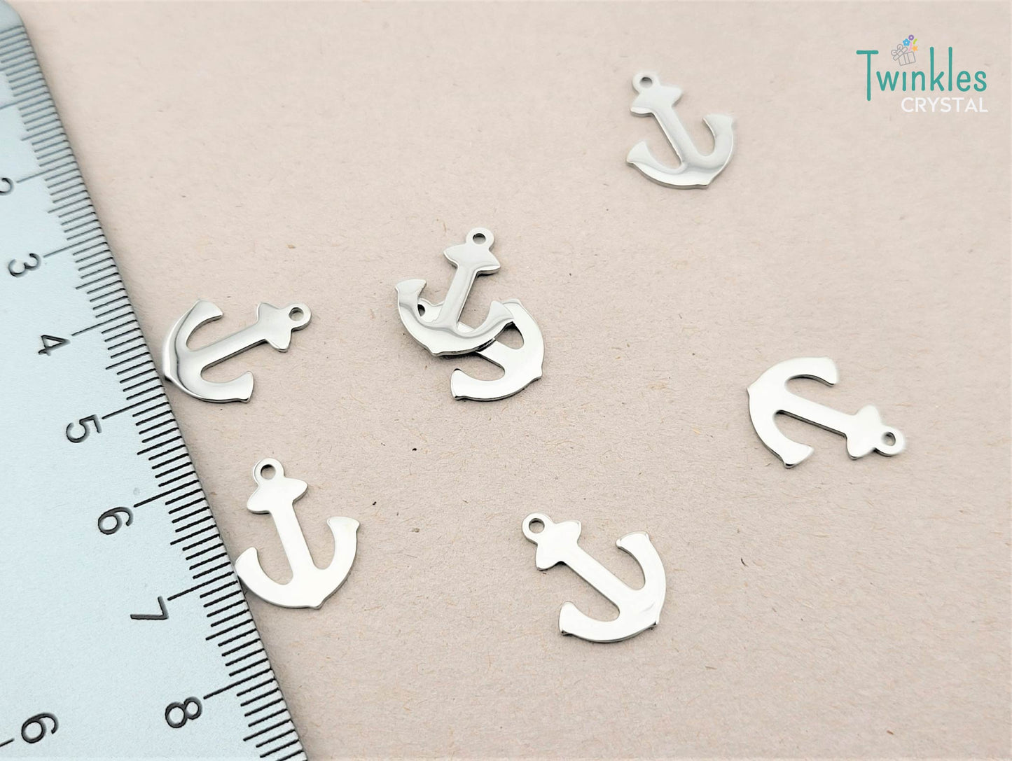 5pcs Polished Stainless Steel Pendant Heart Star Anchor Apple Butterfly Charm