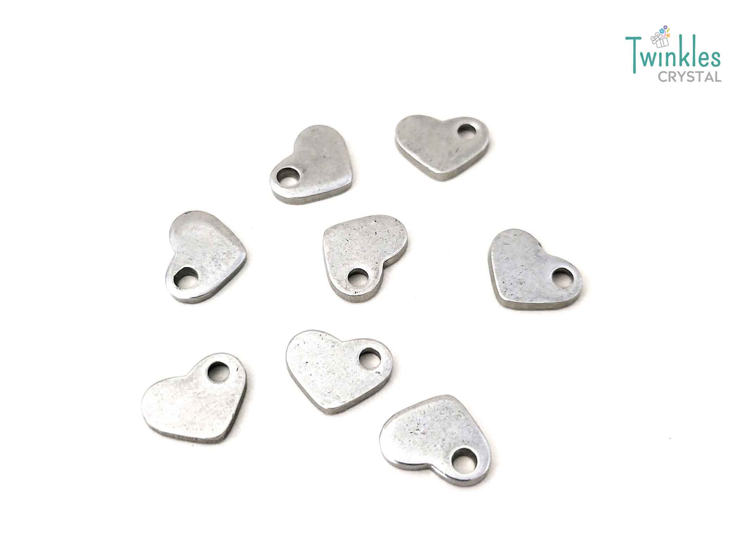 15pcs - 3D Stainless Steel Pendant Heart Starfish Bell Dolphin Apple Charm
