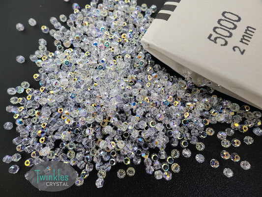 2mm - Swarovski Crystal Round Bead #5000 - Crystal AB